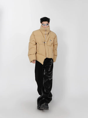 Irregular Metal-Detail Padded Jacket | Loose Fit - main image 5