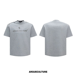 Cropped 3D Print Short-Sleeve Tee | Unisex Streetwear - Gray Top