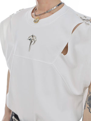 Deconstructed Relaxed Tank Top with Cutout Details - main image 2