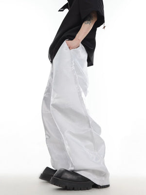 Liquid-Sheen Straight-Leg Trousers | High-Waist - main image 2