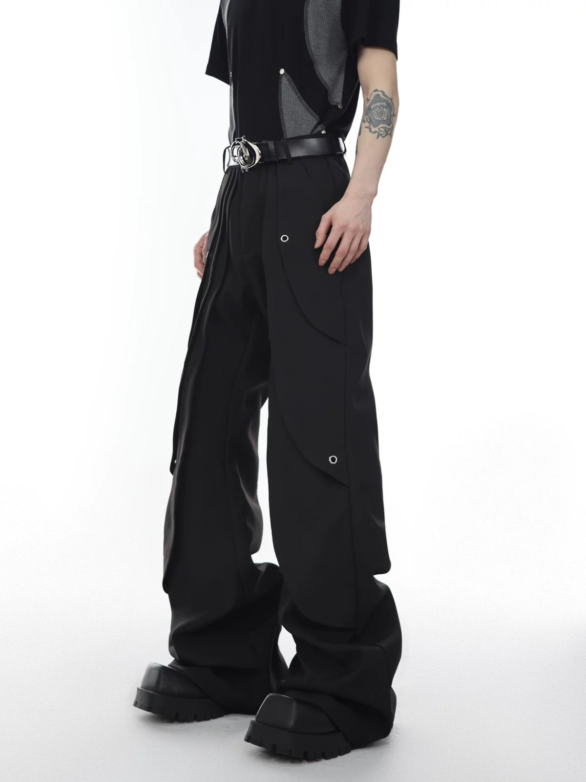 High-Rise Button-Detail Trousers | Punk Tailoring - main image 1