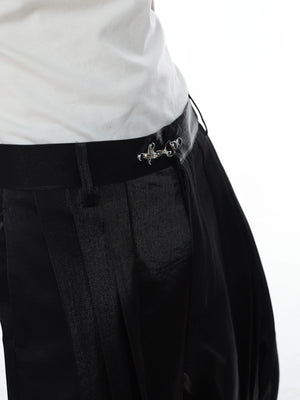 High-Rise Straight-Leg Trousers with Airplane Buckle - main image 3