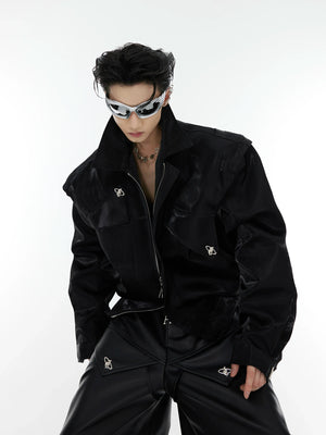Asymmetrical Short Jacket with Metal Detail | Streetwear - main image 2