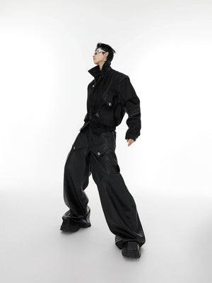 Asymmetrical Short Jacket with Metal Detail | Streetwear - main image 4