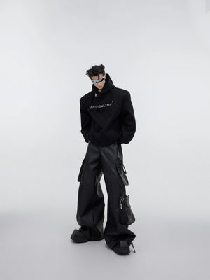 Loose Cotton Hooded Sweatshirt with Dimensional Print - main image 5