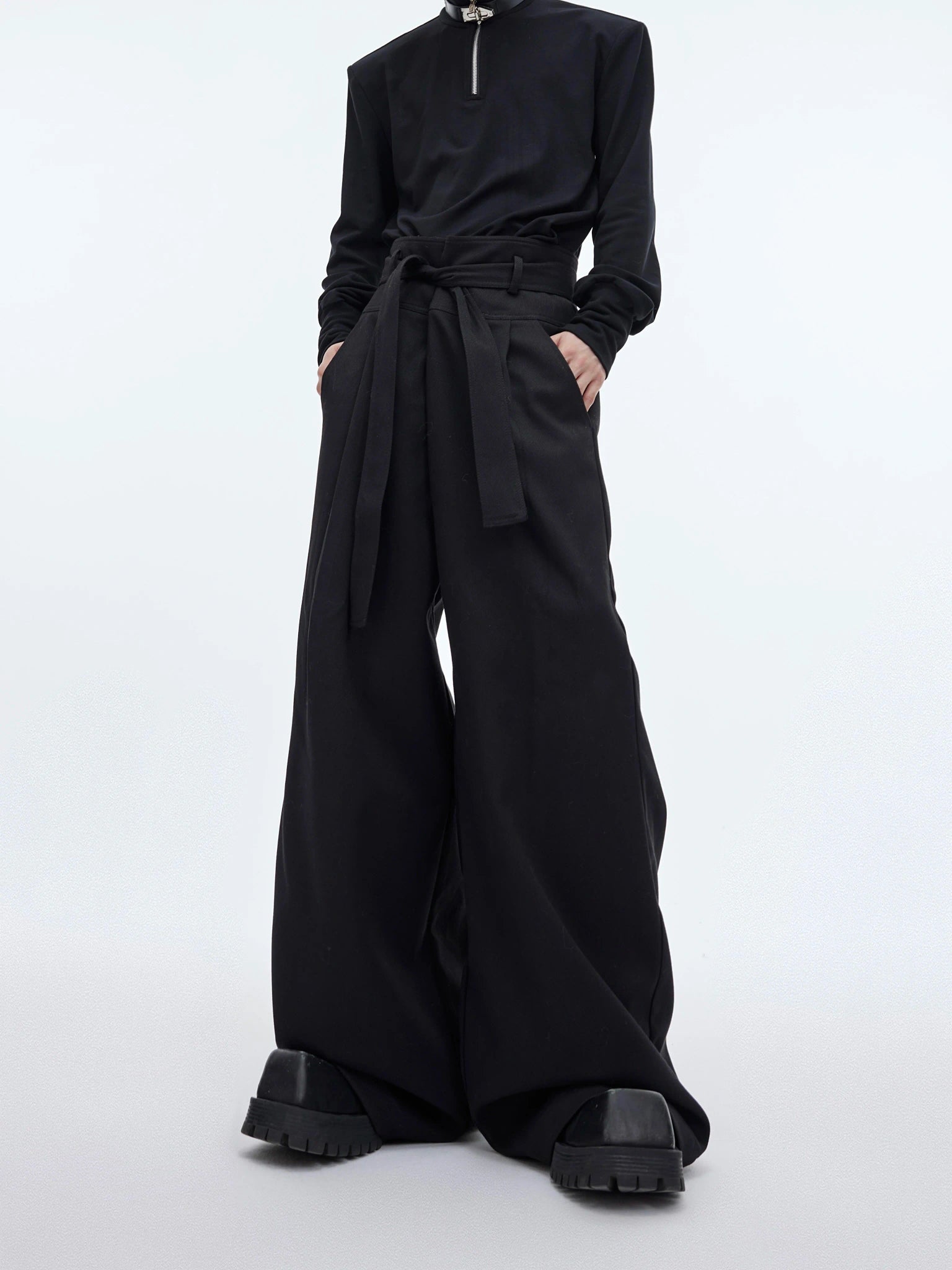 High-Waist Relaxed Utility Trousers | Unisex Streetwear - main image 1