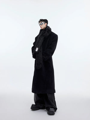 Patchwork Cocoon Overcoat | Longline Cotton-Wool Coat - main image 1