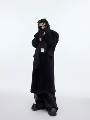 Patchwork Cocoon Overcoat | Longline Cotton-Wool Coat - main image 3