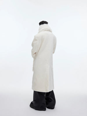 Patchwork Cocoon Overcoat | Longline Cotton-Wool Coat - main image 4