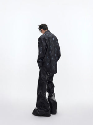 Relaxed Tie-Dye Shirt Jacket with Irregular Shape - main image 4