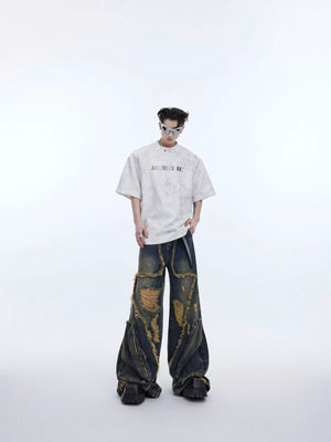 Metal Logo Shoulder-Pad T-Shirt | Relaxed Cotton - main image 4