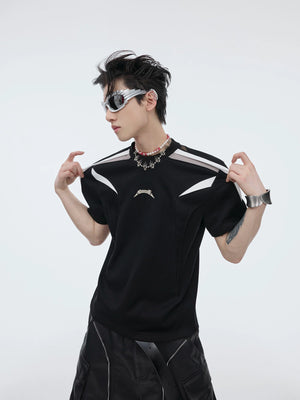 Structured Panel Crewneck T-Shirt | Unisex Style - main image 2