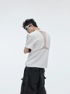 Structured Panel Crewneck T-Shirt | Unisex Style - main image 3