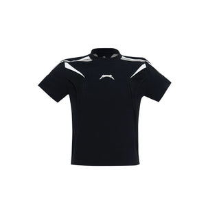 Structured Panel Crewneck T-Shirt | Unisex Style - Black