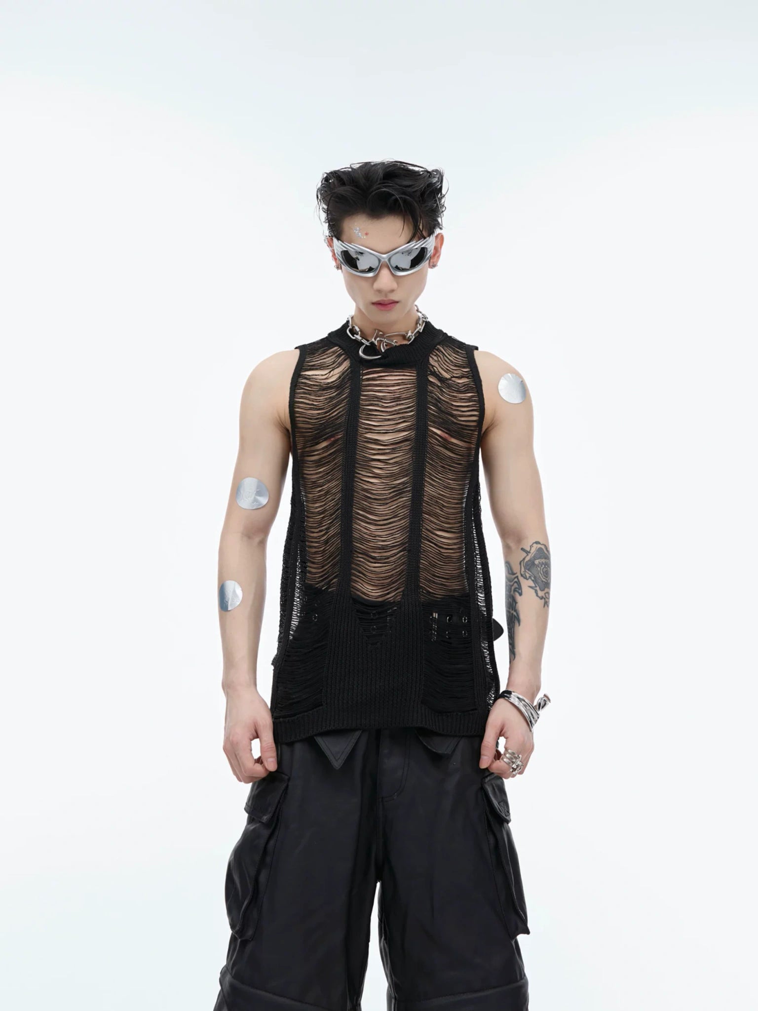 Cutout Knit Tank Top | Sleeveless Summer Layer - main image 1