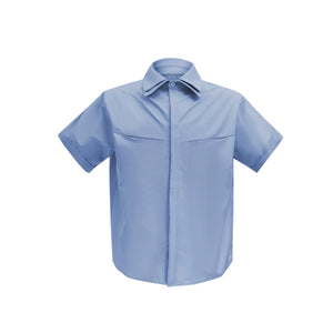 Deconstructed Double-Collar Shirt | Relaxed Fit - Lehou Blue