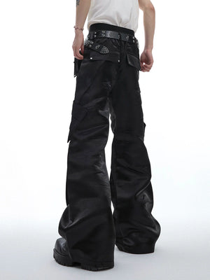 Deconstructed Black Wide-Leg Pants | Argue Culture - main image 3