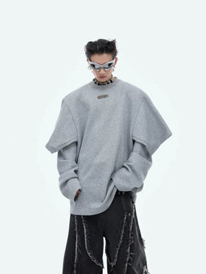 Deconstructed Two-Layer Crewneck Sweatshirt | ARGUE - main image 3