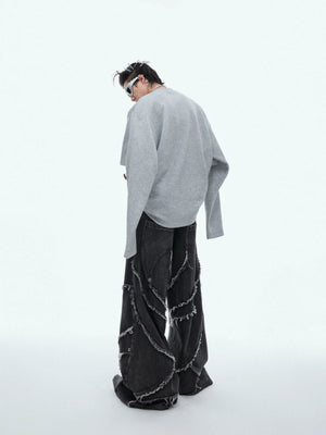 Deconstructed Two-Layer Crewneck Sweatshirt | ARGUE - main image 5