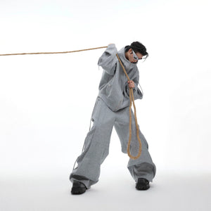Deconstructed Wide-Leg Drawstring Pants | Fall Streetwear - main image 5