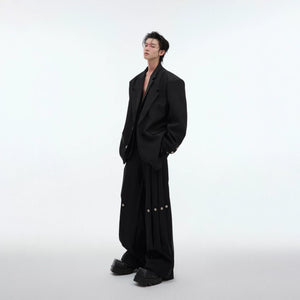Deconstructed Pleated Wide-Leg Trousers | Relaxed Fit - main image 4
