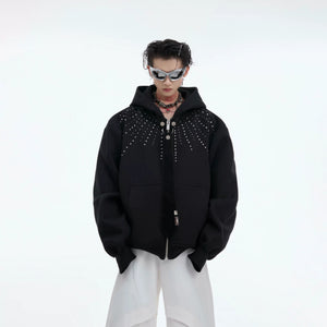Relaxed Hooded Jacket with Detachable Tie Detail - main image 1