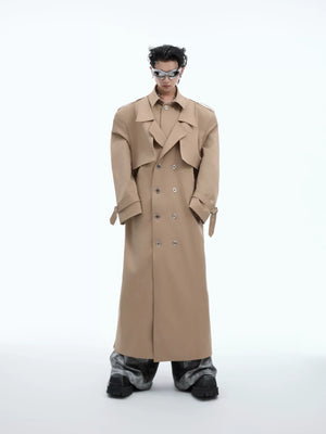 Deconstructed Double-Breasted Trench Coat | Loose Fit - main image 1