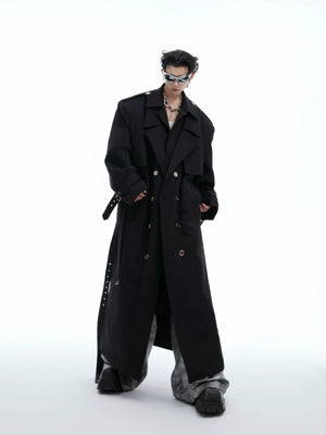 Deconstructed Double-Breasted Trench Coat | Loose Fit - main image 4