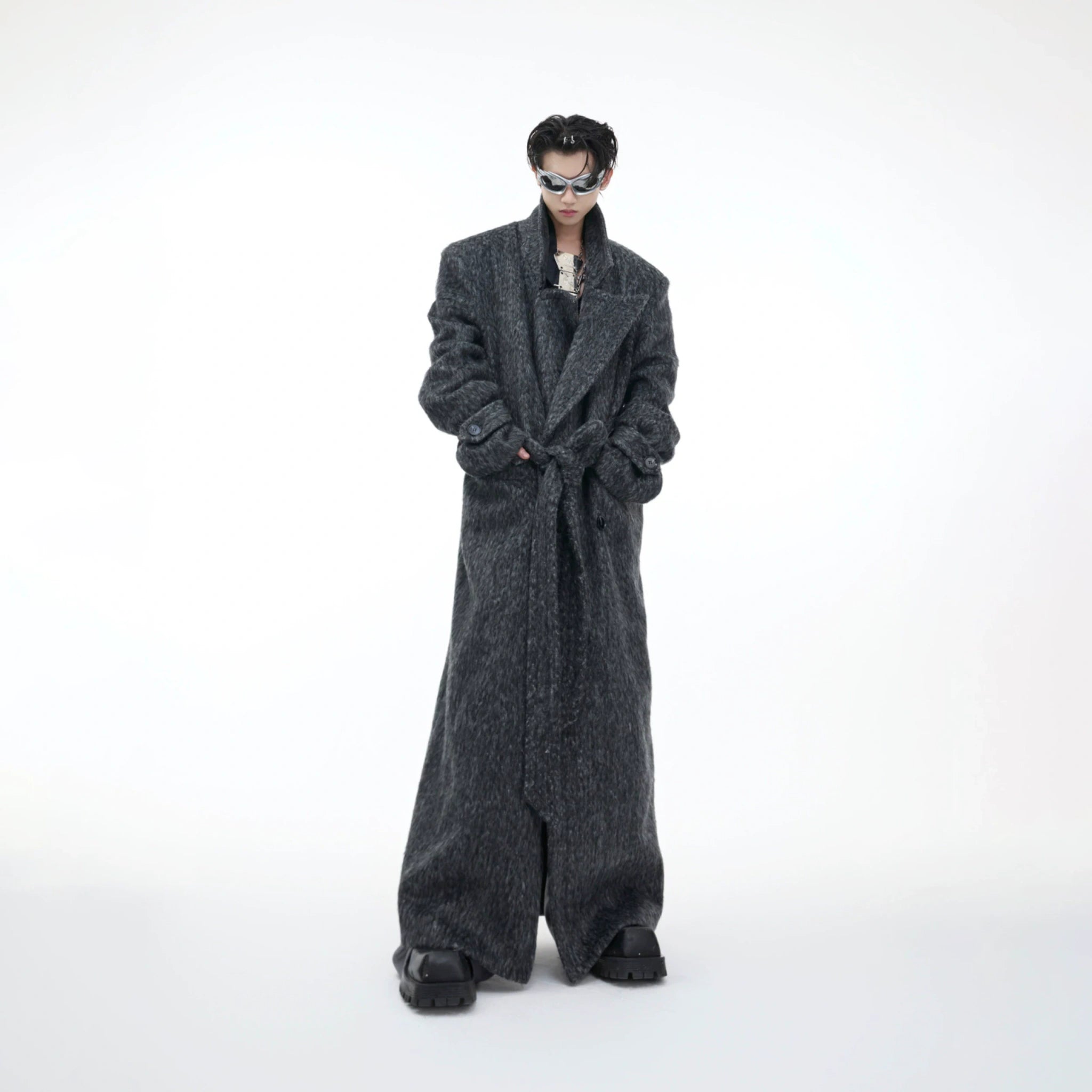 Belted Double-Breasted Wool-Blend Mid-Length Coat - main image 2