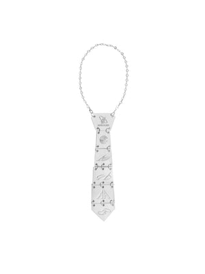 Sculptural Silver Metal Tie Necklace | Avant-Garde - main image 1