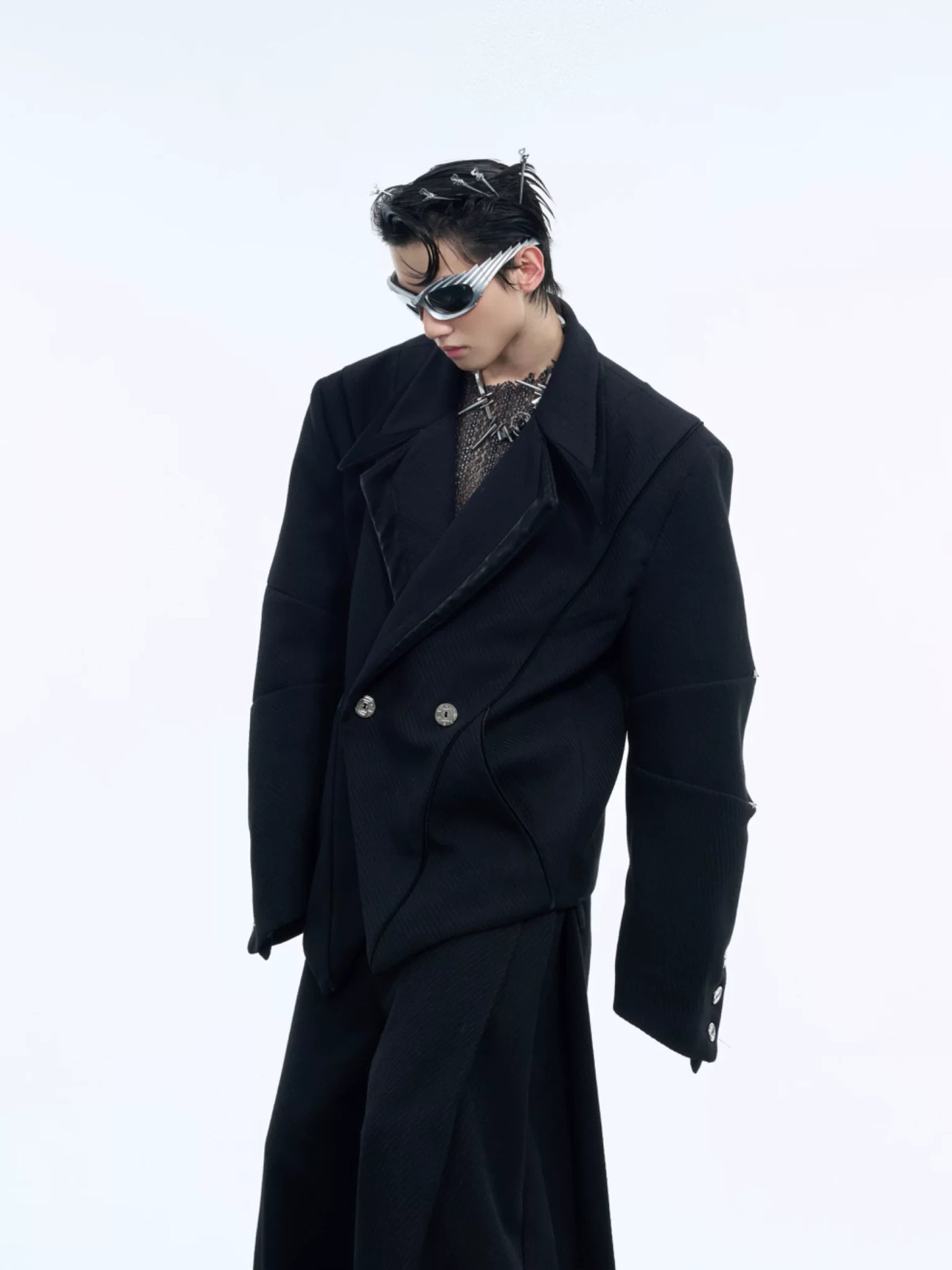 Deconstructed Oversized Suit Jacket | Unisex Streetwear - main image 2