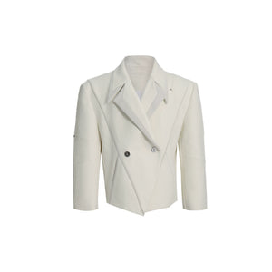 Deconstructed Oversized Suit Jacket | Unisex Streetwear - White