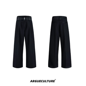 High-Waisted Black Cotton-Modal Micro-Flare Trousers - Black - Trousers