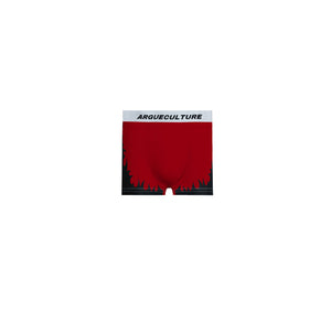 Flame-Print Nylon Boxer Briefs | Mid-Rise Quick-Dry - Red