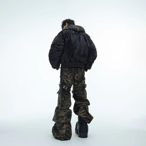 Green Camouflage Belted Cargo Pants | Streetwear - main image 4