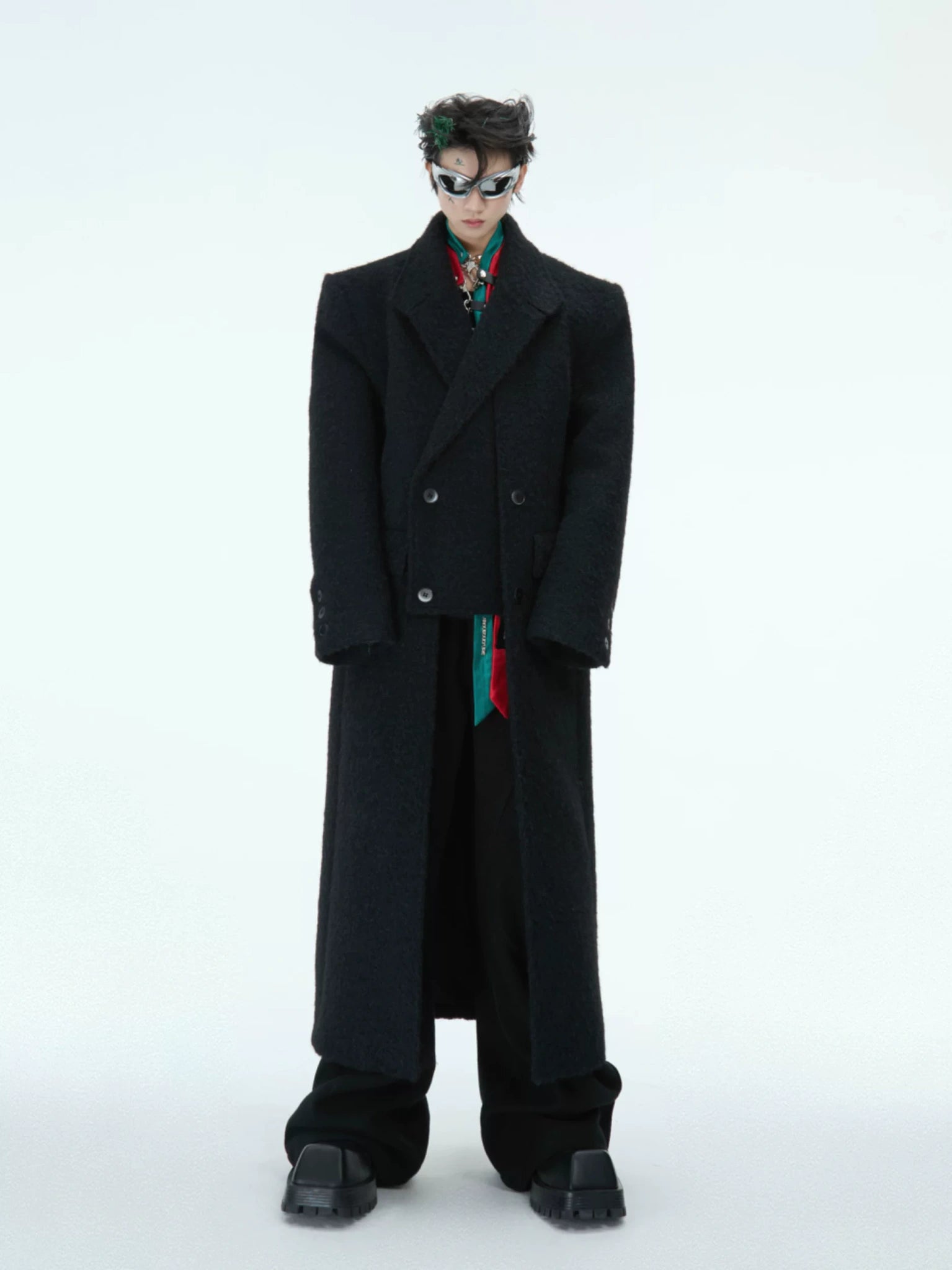 Deconstructed Double-Breasted Wool Coat | Avant-Garde - main image 1