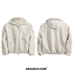 Reversible Hooded Padded Jacket | Relaxed Fit - White