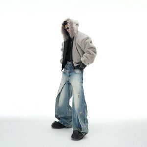 Reversible Hooded PU Padded Jacket in Black or Beige - main image 5