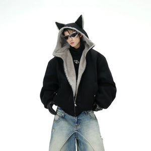 Reversible Hooded Quilted Jacket | Plush Cotton Blend - main image 1