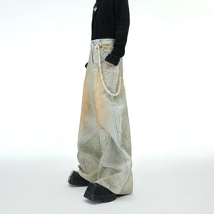 Pearl-Embellished Washed Denim Jacket and Flared Jeans - main image 5