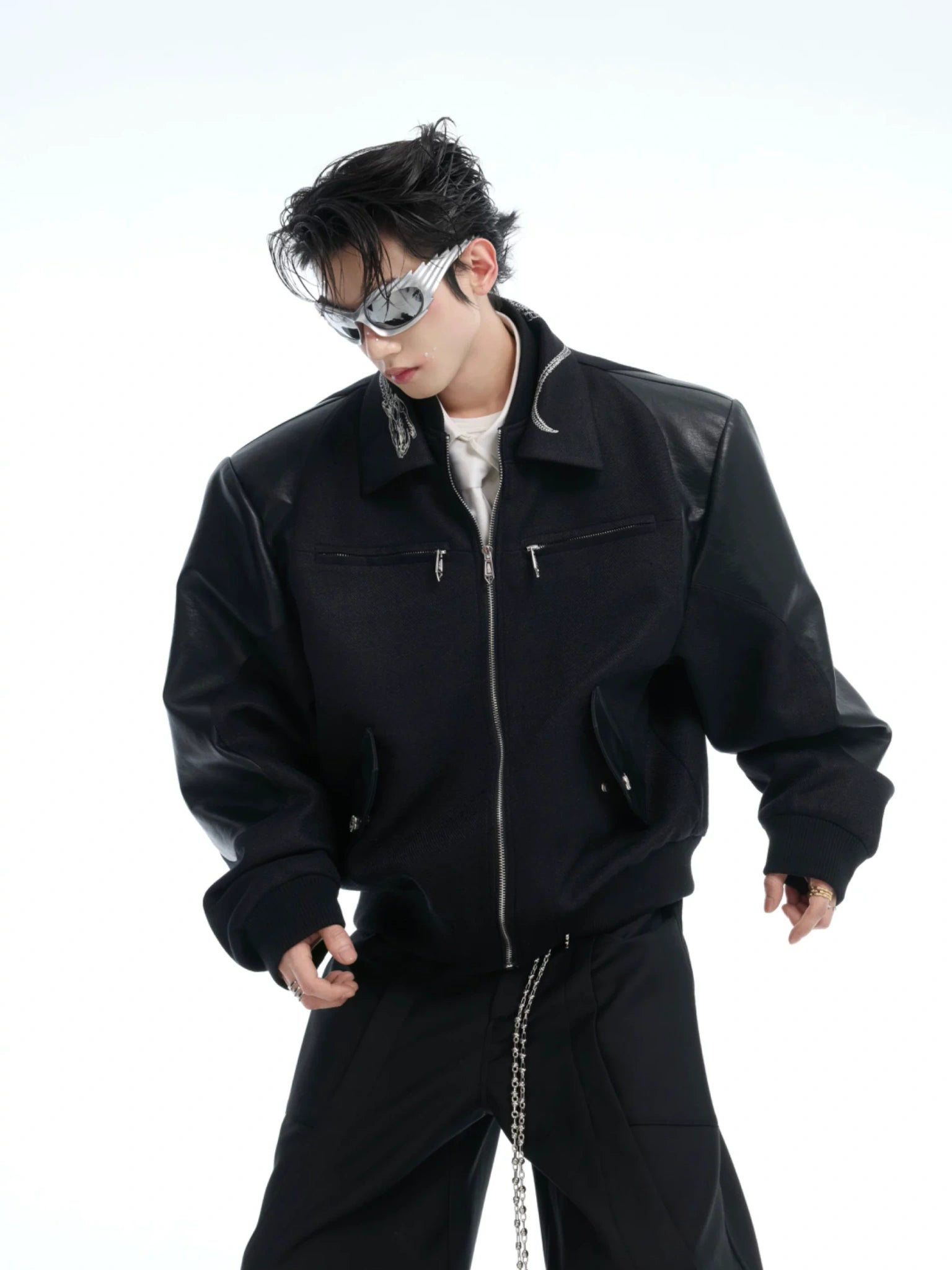 Deconstructed Snake-Print Cropped Jacket | Unisex - main image 2