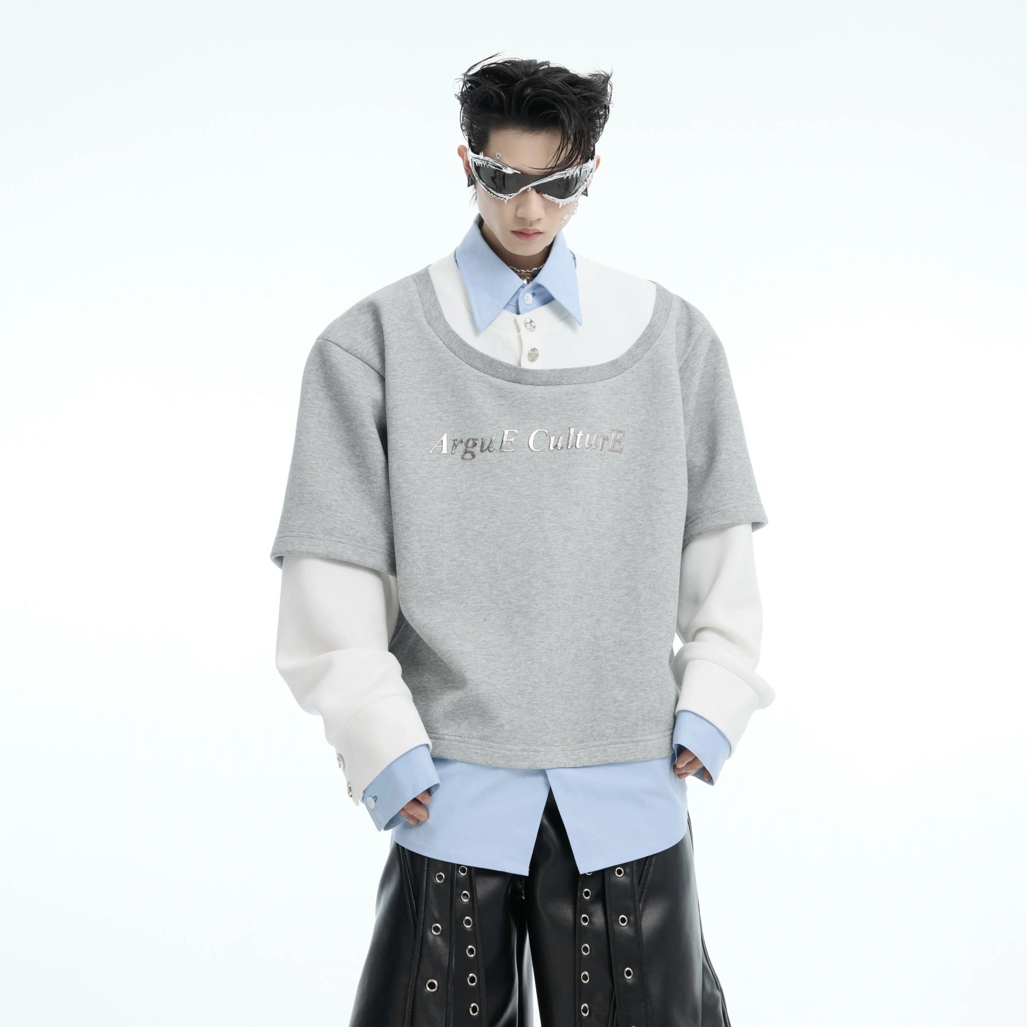 Color-Blocked Three-Piece Long-Sleeve T-Shirt - main image 2