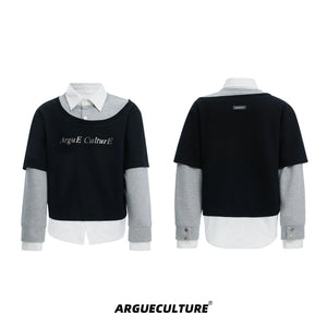 Color-Blocked Three-Piece Long-Sleeve T-Shirt - Black Jacket