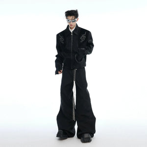 Snake-Texture PU Patchwork Jacket | Zip Streetwear - main image 4