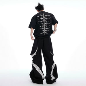 Embroidered Spine Graphic Cotton T-Shirt - main image 4