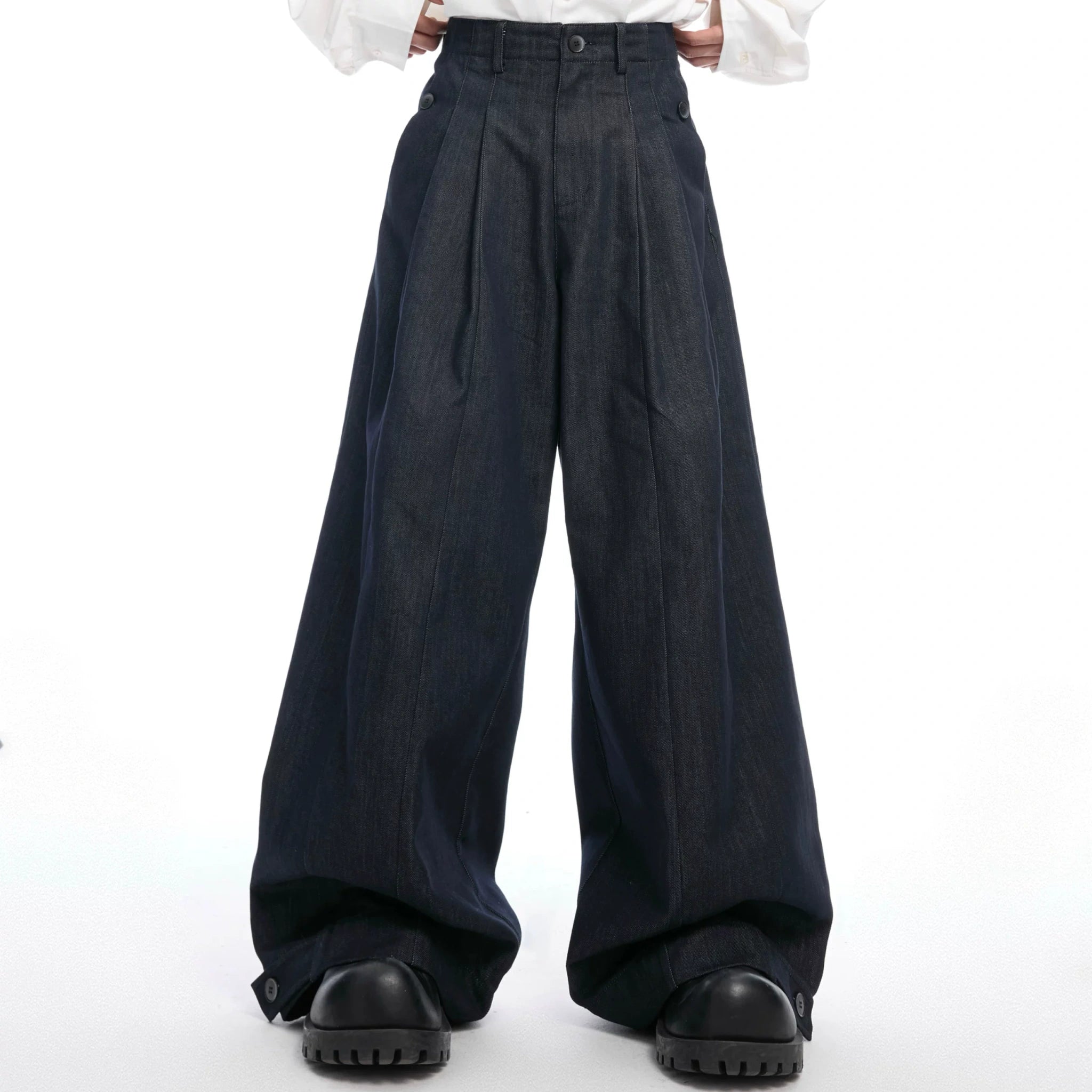 Heavyweight Raw Denim Wide-Leg Jeans | Relaxed Fit - main image 1