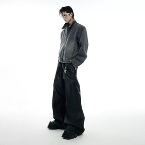 Cropped Washed Rivet Denim Jacket | Argue Culture - main image 5