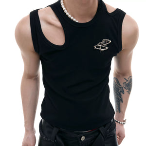 Cutout Metal-Detail Tank Vest | Argue Culture - main image 3