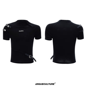 Cotton Letter Graphic T-Shirt | Relaxed Streetwear - Black