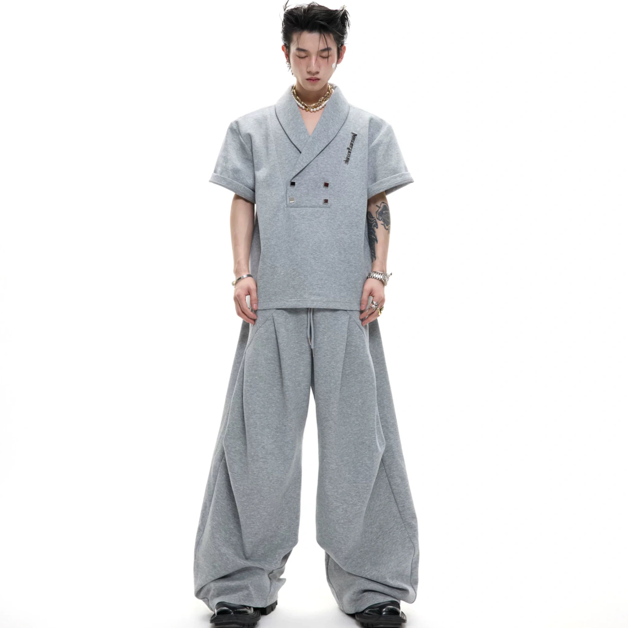 V-Neck Structured Shirt and Trouser Set | Avant-Garde - main image 1